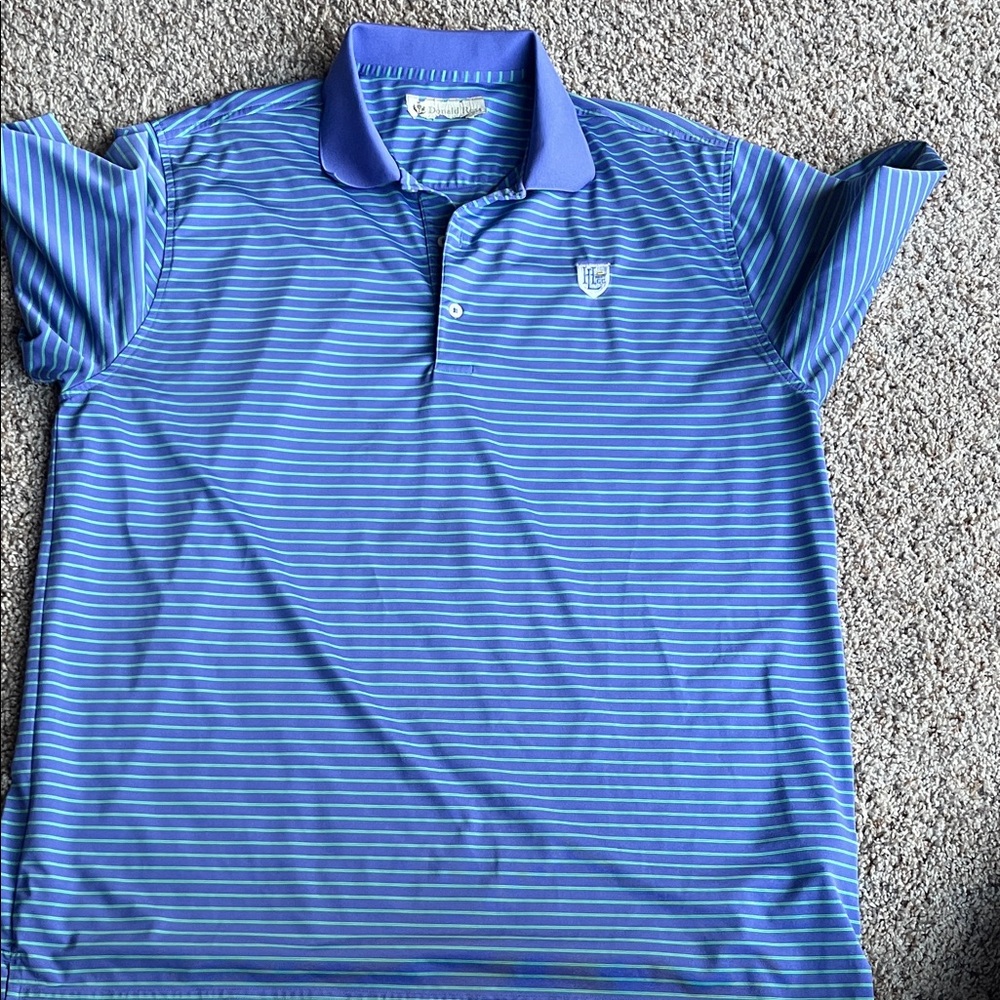 Donald Ross Blue Striped Men's Polo Shirt